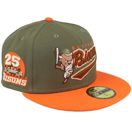 New Era - MiLB Grün fitted Cap - Buffalo Bisons MiLB Alert 59FIFTY Olive/Orange Fitted @ Hatstore