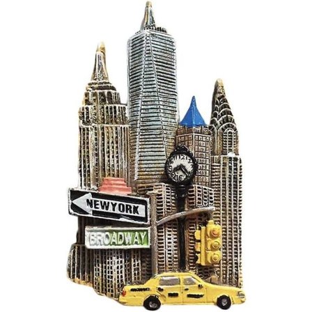 New York Usa 3D Landmark Kjøleskapsmagnet Suvenirer Resin Magnet Hjem Kjøkkendekorasjon, New York Magnet Kolleksjon Gave