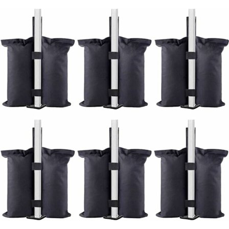 Premium Dubbelsydda Tunga Väskor för Markiser Tält Viktväska Sandväska Utomhusväska Svart 6 st