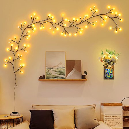 Varm gul, trelys, innendørs veggdekor trelys rotting 7