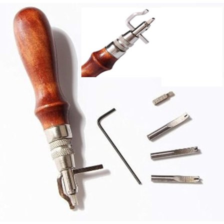 5 i 1 Lær Syverktøy Justerbar Groover Creaser Perfor, ZQKLA