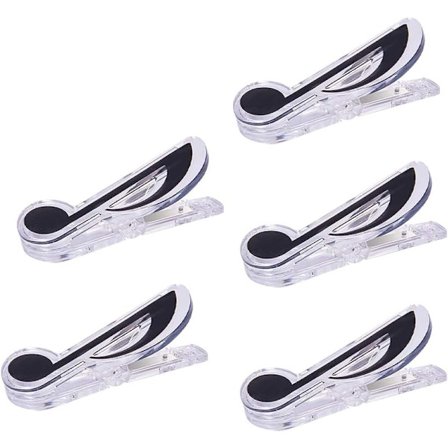 Octave note black - Sett med 5 gjennomsiktige plastnoter for sider og noter