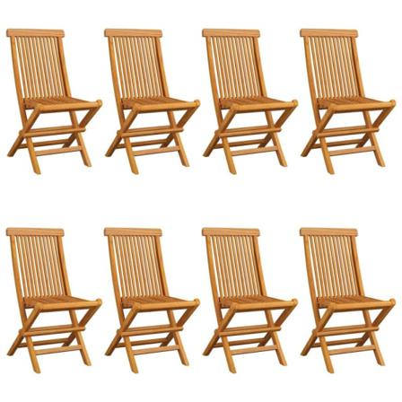 Vidaxl Trädgårdsstolar Med Dynor Taupe 8 St Massiv Teak Taupe