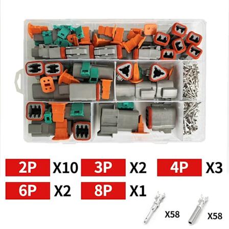 152 Pcs Deutsch Dt Serie Vattentätt Trådkopplingsats Dt06-2/3/4/6/12S Dt04-2/3/4/6/8/1 2P Bilförseglad Plugg Med Stiftboxan C sets 1 Sets