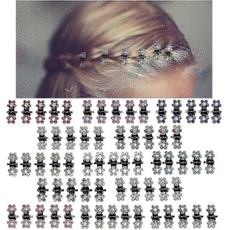 60 Mini Hårklemmer Skridsikker Gribeklemme Blandet Farve Blomster Hårtilbehør