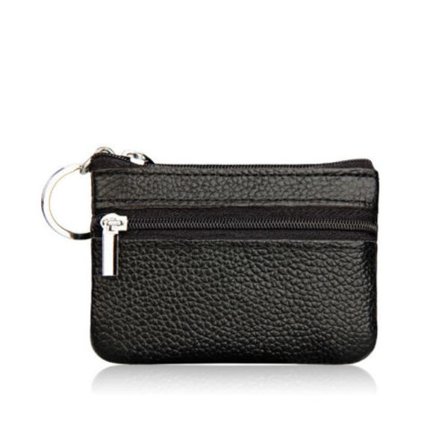 Kvinnor Läder Mynt Kort Nyckelring Plånbok Pouch Mini Handväska - high quality