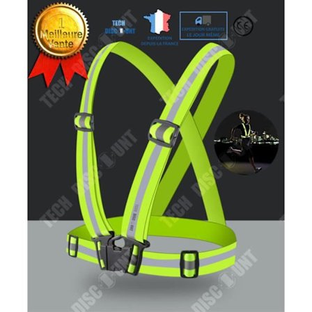 Reflekterande väst - TD - Barn - Justerbar elastik - Grön - Nattcykelsäkerhet