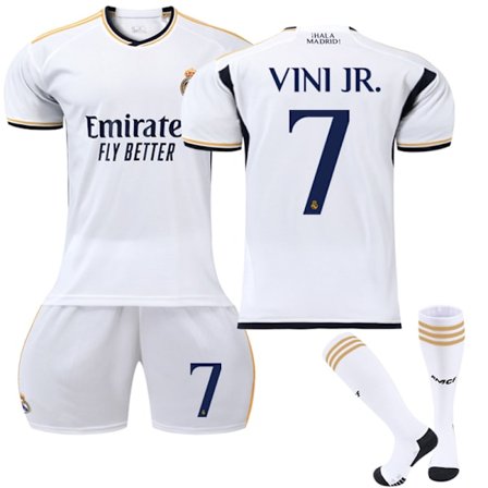 2023-2024 Real Madrid Hemma Fotbollströja för barn Vinicius nr. 7 VINI JR n
