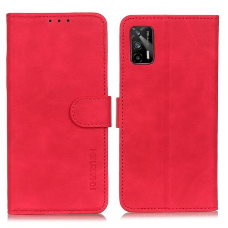 Realme Gt 5g - Khazneh Retro Läder Fodral - Röd