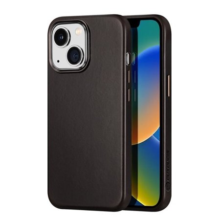 Dux Ducis Naples-fodral för iPhone 14 Plus Läderfodral (MagSafe-kompatibel) Mörkbrun
