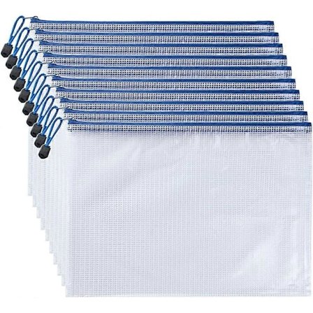 2025 Nya 10st Filer med Dragkedja, Dragkedjeförvaring, PVC Dokumentväska Mappar med Dragkedja Kvitton