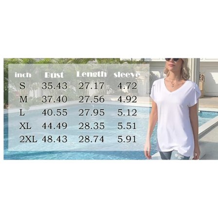 IC Dam Toppar V-ringad Sommar Kronbladsärm Casual T-shirts