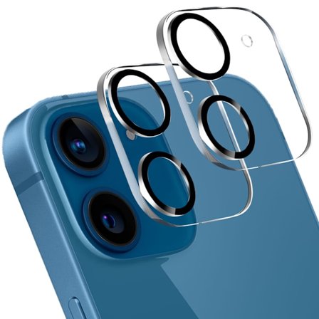 [2-Pack] iPhone 12 linsebeskytter i herdet glass - beskyttelse for kamera, anti-ripebestandig