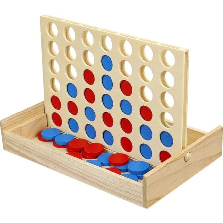 Sammenleggbart brettspill med 4 spill, familiepiknik campingfest reisespill klassiske brettspillleker for barn og voksne (størrelse 24*15*4cm)