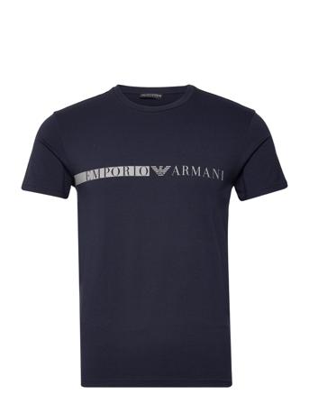 Crew Neck T-Shirt S/Sleeves Underwear Night & Loungewear Pyjama Tops Navy Emporio Armani