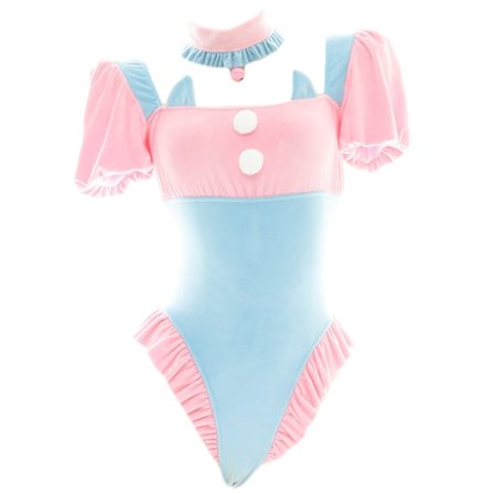 One Piece Bunny Girl Body Sexy Uniform Kanin Undertøy Lolita Blå Rosa Puff Sleeve Body Kanin Cosplay kostyme