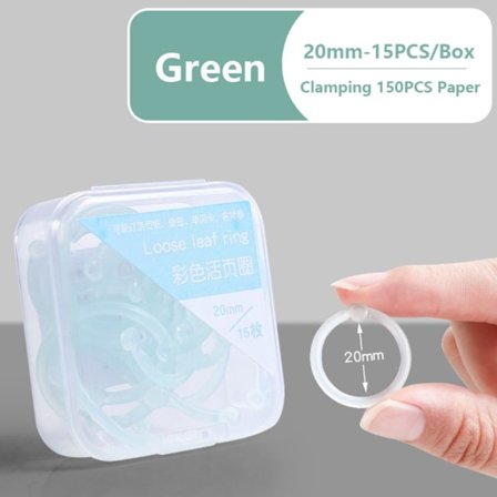 Ringperm Albums Circle GRØNN 20MM-15STK 20MM-15STK