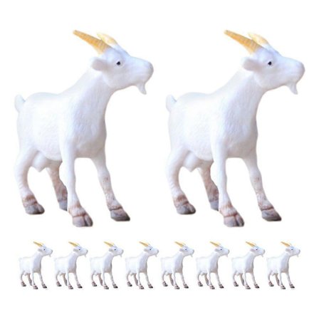 10 st Charmiga Miniatyr Bedårande Get Ornament Miniatyr Får Figurer för Trädgårdar Mikro Landskap Get Modell Ornament [HK]