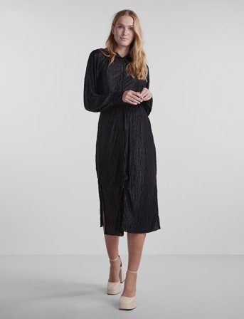 YAS Yasomira Ls Midi Dress S. Noos - Black - S