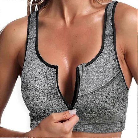 Sports-BH med lynlås foran - High Impact Sports-BH'er til kvinder Plus Size Træning Fitness Løbeundertøj S-5XL