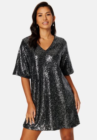 VERO MODA Nanna O-Neck Short Dress Black Detail:MULTI C Klær