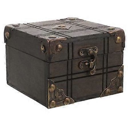 Trälåda för småsaker Retro Smyckeskrin Vintage Smyckeskrin Handhållet Förvaringsfodral