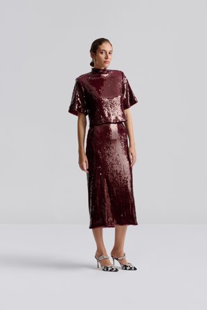 Malina - Clarisse maxi skirt - S - Deep Red