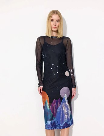 Hunkøn Annika Mesh Dress - Black - XL