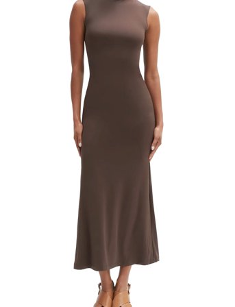 Bardot Veneda High Neck Maxi Dress - Brown - 44