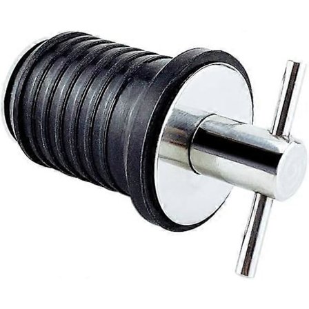 Säädettävä meriveden tyhjennystulppa, kumitulppa 304 ruostumattomasta teräksestä valmistetulla kahvalla, sopii veneen tyhjennystulppaan