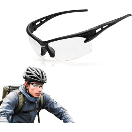 Unisex Sykkelbriller Vindtett Klare Sportsbriller UV-Beskyttelse Øyebeskyttelse for Menn Kvinner Utendørs Kjøring 123