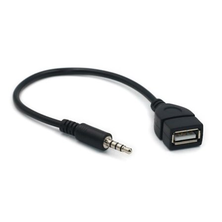 Ammattimainen 3,5 mm:n uros AUX-äänipistoke USB 2.0 -naarasmuuntimen kaapelin johto, 20 cm/8 tuuman pituus, laadukas materiaali