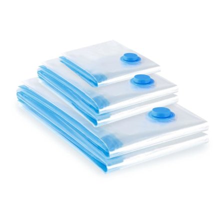 Vakuumposer for klær, 5-pakning (2L 80x60 + 2M 70x50 + 1S 60x40). Gjenbrukbar vakuumoppbevaringspose for dyner og klær.