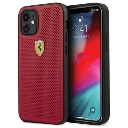 Ferrari Case skal iPhone 12 mini 5.4" OnTrack Perforated Röd