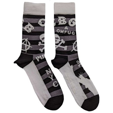 CBGB Unisex Adult Striped Logo Socks 7 UK-11 UK Svart