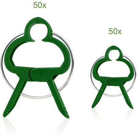 100 Haveklips til Tomater, Roser, Agurker og Andre Klatreplanter - Stabile Klemmer til Fastgørelse af Klatreplanter