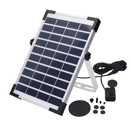 Solcelledrevet springvand med 10.000 timers levetid, fint håndværk, enkel betjening