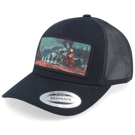 Iconic - Sort trucker Kasket - Western Outlaws & Cowboys Black A-Frame Trucker @ Hatstore