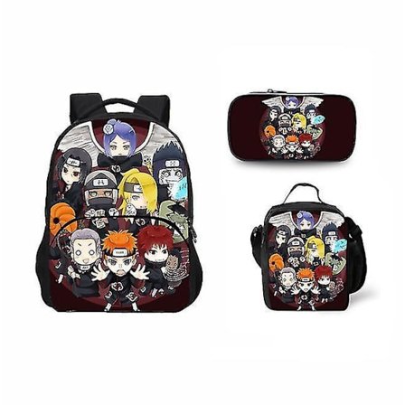 Naruto Primary And Secondary School Theme School Bag 3-piece Set Computer Bag Messenger Bag Pencil Case