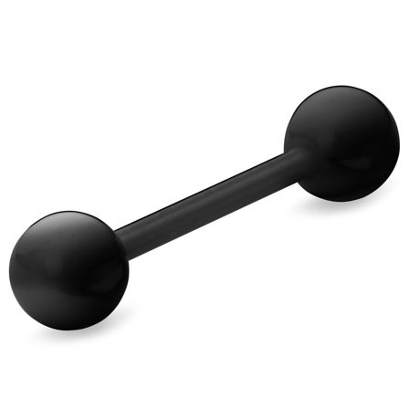 Barbell de acrílico flexible negro de 16 mm para hombres - Joyas para piercing en la oreja