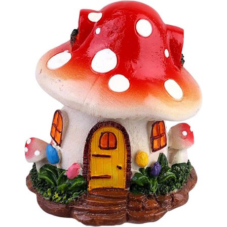Maison de champignon en résine, maison de fée, mini champignon