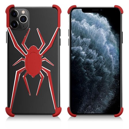 R-JUST Spider Alu Bumper - iPhone 11 Pro Max - Röd + Silver