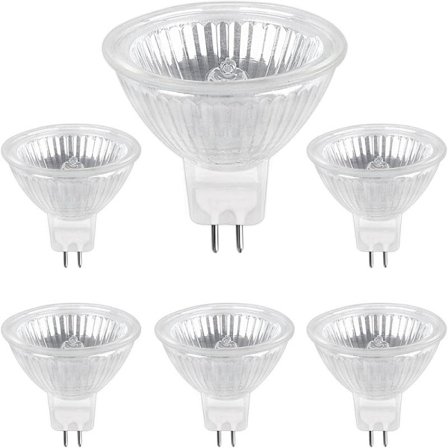 Halogenpære GU5.3 50W 220V, 680lm Varm Hvid 2700K Dæmpbar, MR16 Halogen Spotpære, 6-pak