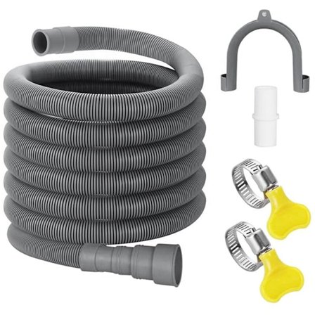 Forlengelsesslange for avløpsslange Universal vaskemaskin slange 10 fot, Inkluderer støtte slangesamler og slangeklemmer Avløpsslanger
