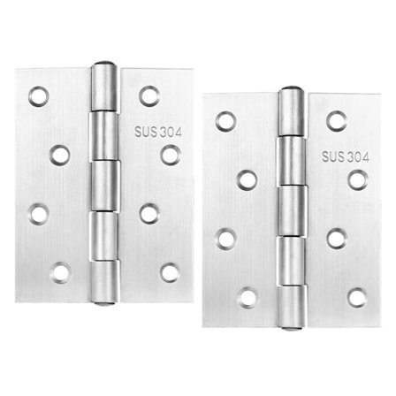 Kraftige foldbare dørhængsler i rustfrit stål til trædøre, vinduer, skabe, haveporte, udendørs og indendørs (100 x 75 mm)