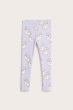 Kappahl | Legginsy we wzory, z bawełnianego trykotu Jasnofioletowy 104 | Jasnofioletowy