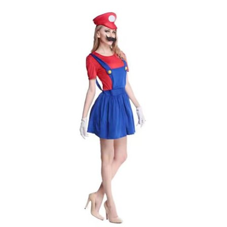 Super Mario Luigi Bros Cosplay -asu lapsille ja aikuisille, käsityö XS 150-155cm