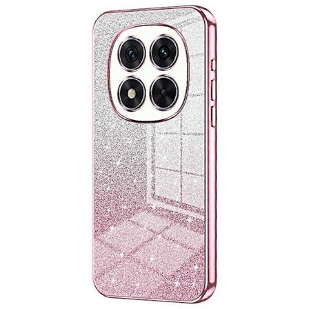 Til Xiaomi Redmi Note 14 Pro 5G Cover Elektroplettering Gradient Glitter TPU Telefoncover - Pink Multicolor Pink