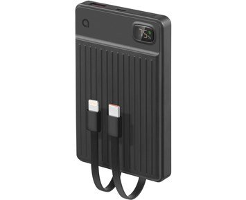 Andersson PRB-I1000 - Powerbank Integrated Cables 10.000 mAh - Powerbank med inbyggd USB-C- och Lightning-kabel
