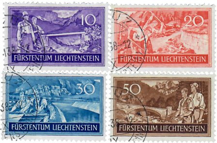 Liechtenstein 1937 - MICHEL 152-155 - Stemplet